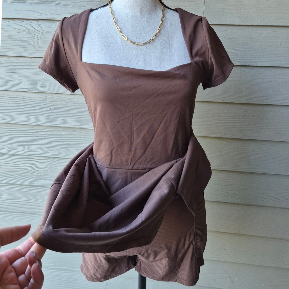 Brown Exercise Dress Women Medium Balletcore Athleisure Clean Girl Tennis Prep